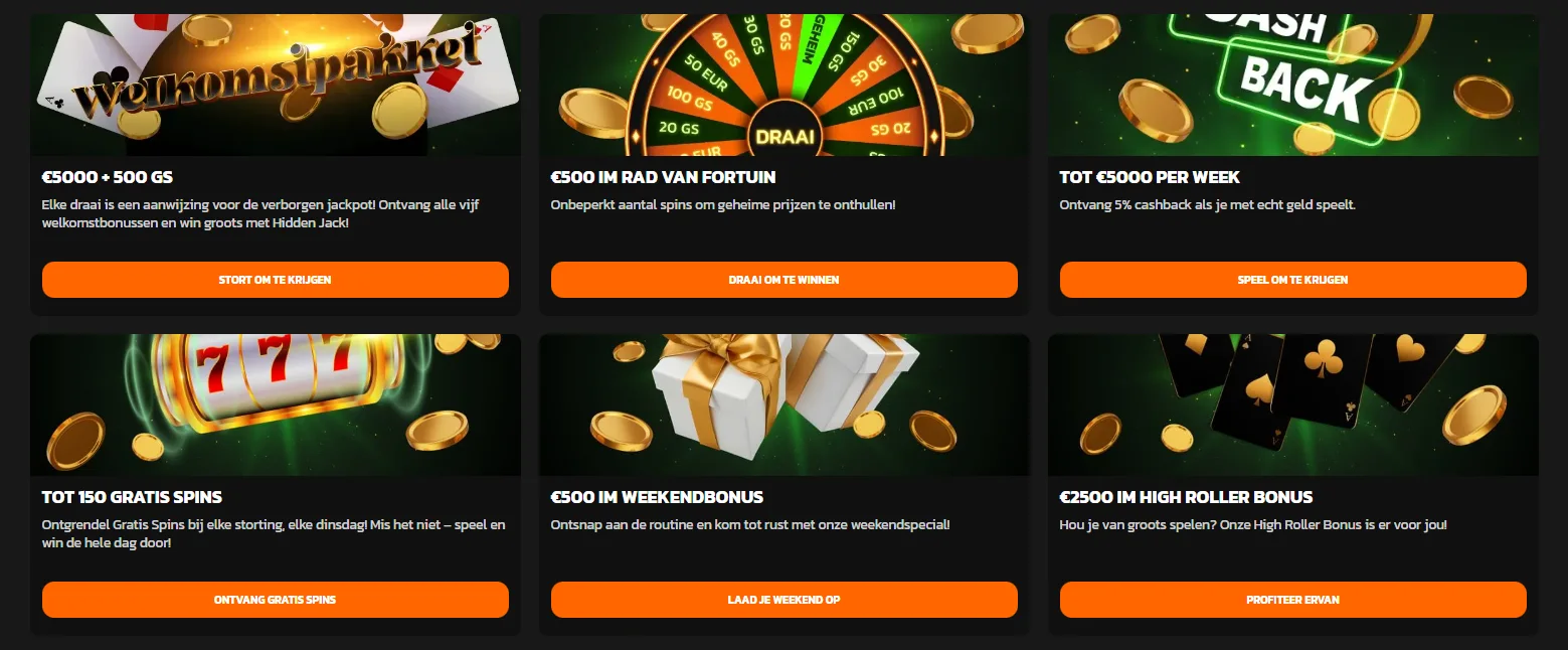 hidden jack casino bonussen